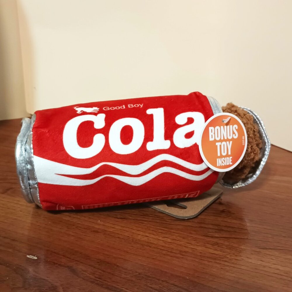 NWT ~ Snack Attack Good Boy Cola Dog Toy  (3.1" (L) x 3.3" (W) x 6.7" (H) )